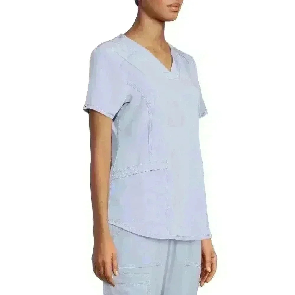 NWT Scrubstar Womens Active V-Neck Scrub Top Size XL 4-Way Stretch Blue Bliss - Picture 5 of 7